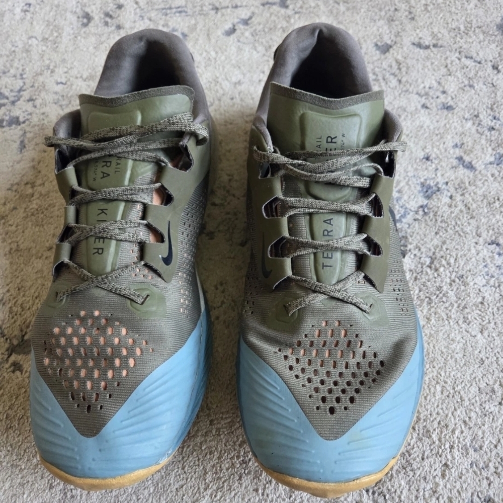 Men's Nike Zoom Terra Kiger 6 Green and Blue Athletic Shoes Sz 12